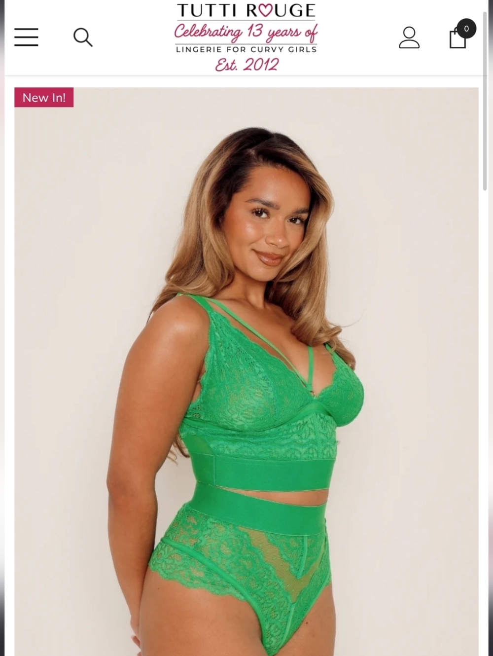 Emerald Lace Bralette & High-Waist Brief